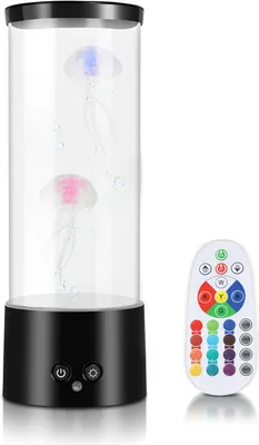 Obrázek produktu pro Fiqops LED medúzy noční světla Lava lampa světlo stolní lampa kreativní ložnice RGB umělé