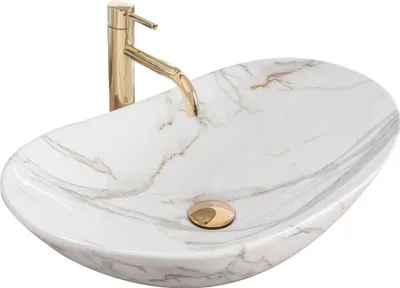 Produktbild von Rea Aufsatzwaschbecken Royal Shiny Aiax Marmor