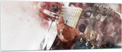 Produktbild von Bilder auf glas - Gitarre Musik - 140x50cm - Glasbilder - Wandbilder - Kunstdruck - zum Aufhängen bereit - Wanddekoration aus Glas - Glas Bilder - Wandbild auf Glas - Einteilig - GAB140x50-4000