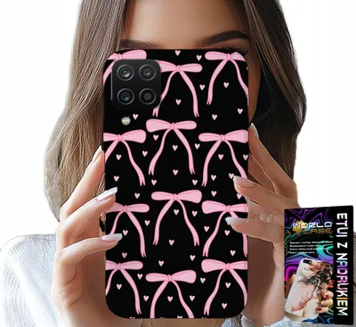 Obrázek produktu pro Pouzdro Pro Samsung Galaxy A22 5G - Černá A Růžová Stuha S Mašlí