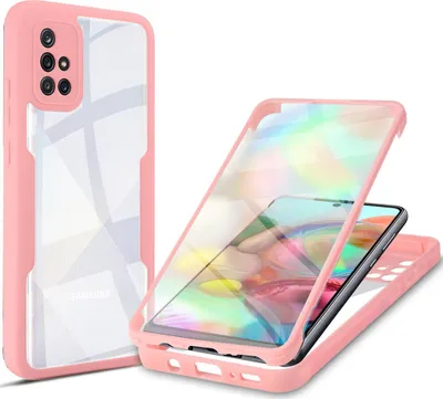 Obrázek produktu pro Samsung Galaxy A71 4G Ochranné pouzdro, vestavěný chránič displeje 360° plná ochrana pouzdra na mobilní telefon pro Samsung A71 4G Pink
