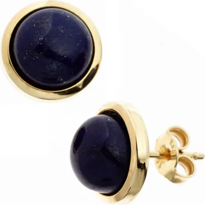Produktbild von Ohrstecker Stecker Ohrschmuck Lapis Lazuli 585 Gold Gelbgold rund blau