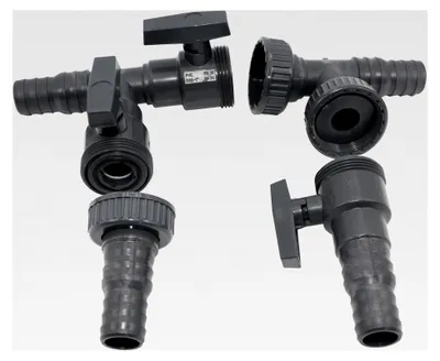 Produktbild von 3-Wege Solarweiche / 3-Wege Ventil mit Absperrhahn - 4-teiliges Bypass Set mit 32mm und 38mm Schlauchtüllen für Poolheizungen, Wärmepumpen, Solarschnecken und Solarheizungen