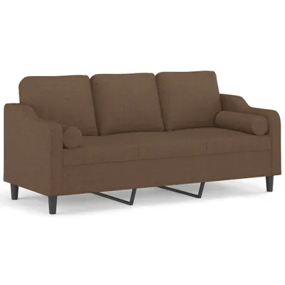 Produktbild von 3-Sitzer-Sofa mit Zierkissen Braun 180 cm Stoff