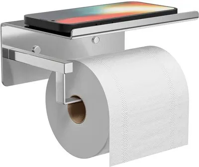 Obrázok produktu pre Samolepiaci držiak na toaletný papier, nerezová oceľ, strieborný, do kúpeľne