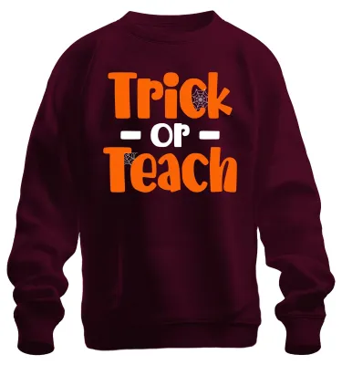 Imagen del producto de Camiseta o sudadera con temática de Halloween, ideal como regalo para profesores, con un diseño divertido para la escuela y la enseñanza, uni, color burdeos, talla XXL