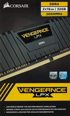 Produktbild von Corsair Vengeance LPX , 32 GB, 2 x 16 GB, DDR4, 3000 MHz, 288-pin DIMM, Schwarz