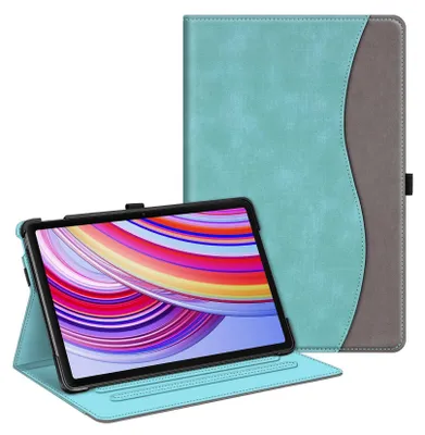 Produktbild von Fintie Hülle für Xiaomi Redmi Pad Pro 12.1 Zoll 2024, Multi-Winkel Betrachtung Schutzhülle mit Dokumentschlitze Auto Schlaf/Wach Funktion, Türkis