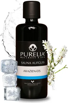 Produktbild von PURELIA Saunaaufguss Konzentrat Akazien-Eis 100 ml natürlicher Sauna-aufguss - reine ätherische Öle