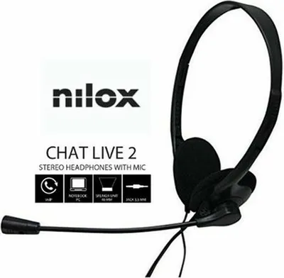 Produktbild von Nilox Chat Live 2 Schwarzer In-Ear-Kopfhörer mit Mikrofon für Musik und Anrufe
