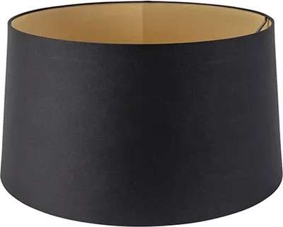 Produktbild von Baumwolllampenschirm schwarz 40/45/25 mit goldener Innenseite