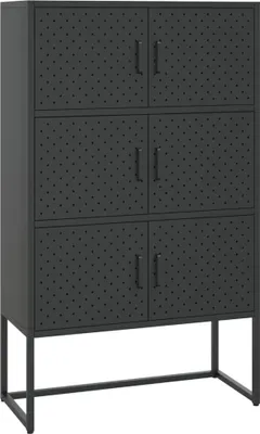 Obrázek produktu pro vidaXL Highboard Black 80x35x135 cm Ocel