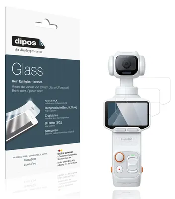 Obrázek produktu pro 2x ochranná fólie pro Insta360 Luna Pro - nárazuvzdorná fólie 9H, značka dipos, vyrobená z plastického skla