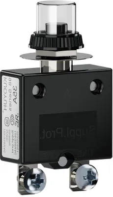Produktbild von Thermounterbrechermodule 35A 250V - Überlastschutz aktivieren - Neustartbar - Drucktaster - schwarz