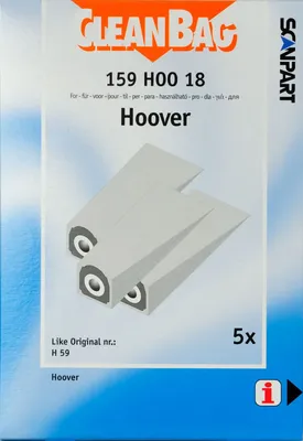 The image shows the packaging of vacuum cleaner bags.