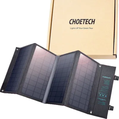 Produktbild von Choetech Faltbares Solar Photovoltaik Ladegert 36W Schnellladung Stromversorgung Usb / Usb Typ C (94 X 36 Cm) Grau (Sc006)