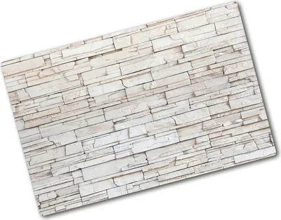 Produktbild von Tulup Glas Herdabdeckplatte - 80x52 cm - Glaskeramikkochfeld-Abdeckung Spritzschutz Glasabdeckplatte - Einteilig - Kunst: Modern & Klassisch - Weiße Steinmauer - Weiß