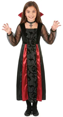 Immagine prodotto di Costume da vampiro per bambini nero-rosso - 134/140 (10-12 anni)