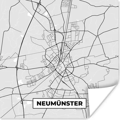 Produktbild von MuchoWow® Poster Stadtplan - Karte - Neumünster - Deutschland 50x50 cm - Wohnzimmerdekoration