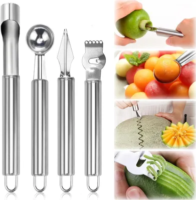 Produktbild von Melonenausstecher und Obstwerkzeug Set aus Edelstahl