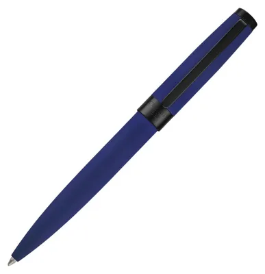 Produktbild von Cerruti Easton Kugelschreiber Marineblau aus Edelstahl und Messing mit Soft-Touch-Lack, Ø 12mm, 140mm