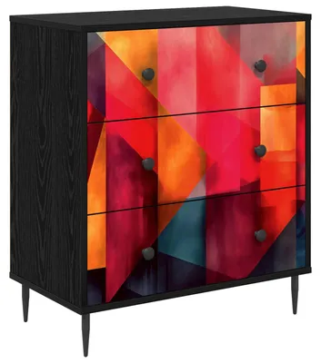 Productafbeelding van vidaXL Kommode HEESCH, kleurblokprint, 66 x 36,5 x 76 cm, houtvezel