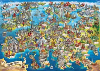 Produktbild von Eurographics Puzzle Europa Karte - 2000 Teile Puzzle