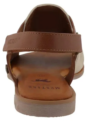 Produktbild von Mustang Damen Sandale Hochfront Raffung Marken-Patch 26M0072002, Größe:39 EU, Farbe:Beige