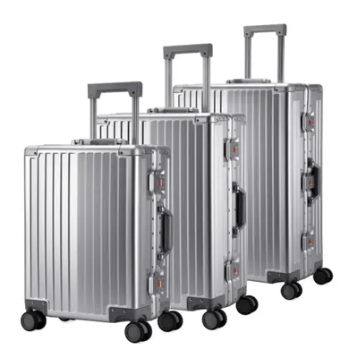 Produktbild von Heuer "STRIPE" Aluminiumkoffer Reisekoffer Hartschale, Silber, 24 Zoll