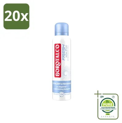 Image de 20 sprays déodorants Borotalco Fresh Non-Stop - 150 ml - Lot de 20 pièces