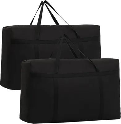 Produktbild von Set mit 2 x 100-Liter-Aufbewahrungstaschen, robuste Umzugstaschen mit Reißverschluss, für Kleidung/Bettwäsche/Verpackungsmaterial