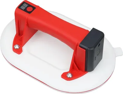 Produktbild von Elektrischer Vakuumheber - Saugheber - Für Fliesen/Stein/Glas - Tragkraft 300 kg - Digitales Display - Zwei Akkus - Bis zu 72 h Laufzeit - Weiß