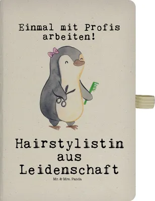 Produktbild von Mr. & Mrs. Panda notizbuch Hairstylistin Leidenschaft - Transparent - Geschenk, Journal, Spruch, Schreibheft A5, Beruf, Friseursalon, Lustig, kariertes, Skizzenbuch