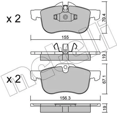 Produktbild von METELLI Bremsbeläge Satz Vorne Bremsklötze für ROVER 75 (RJ) 22-0307-0