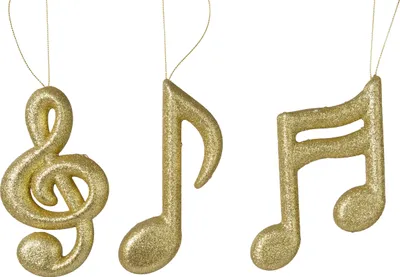 Productafbeelding van Foam muzieknoten glitter l.goud a3 hangdeco Decoris