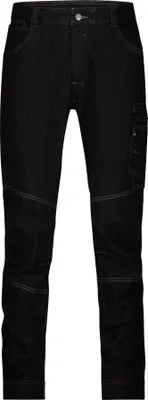 Immagine prodotto di Jeans da lavoro elasticizzati DASSY® Osaka - pantaloni da lavoro slim-fit elasticizzati in 4 direzioni con orlo in Cordura® e tasche funzionali nero 48 STANDARD