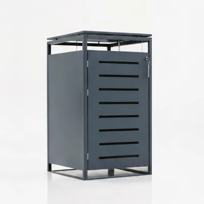 Produktbild von Mülltonnenbox Müllbox Mülltonnenverkleidung  mit Schloss - BASIC - 1er - Anthrazit - 240l - 1 Tür, KI-generiertes Bild