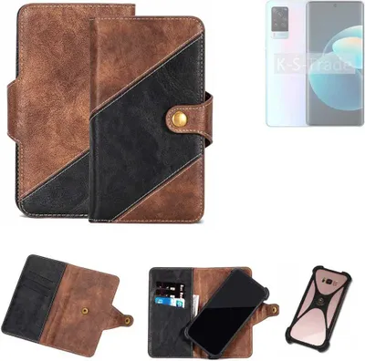 Produktbild von K-S-Trade Handyhülle Schutzhülle Bookstyle Case kompatibel mit Vivo X60 Pro Klapphülle Cover Hülle Schutztasche 1x
