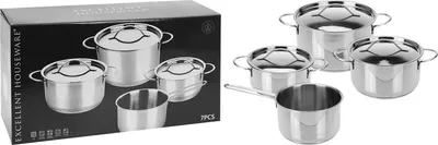 Produktbild von Excellent Houseware 7-tlg. Kochtopf-Set Edelstahl 6 mm