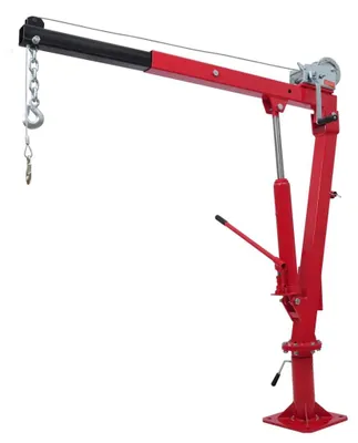 Imagen del producto de Grúa para remolques - Grúa elevadora - Grúa con cabrestante - Grúa de carga - Grúa elevadora - Altura ajustable de 75 a 140 cm