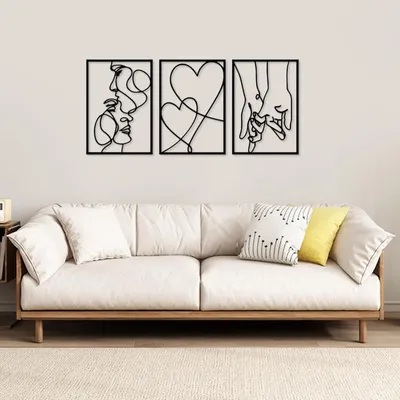 Produktbild von Solidchoice – 3 minimalistische Wanddekorationen aus Metall