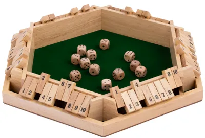 Produktbild von Longfield Games Shut the Box Spiel für 6 Spieler aus Holz Familienspiel