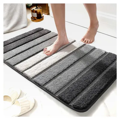 Produktbild von Mikrofaser Badematte Fußmatte Badteppich 50x80cm Grau