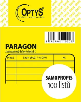 Obrázek produktu pro Paragon obchodní, 7,5 × 9,5 cm, 100 listů, NCR