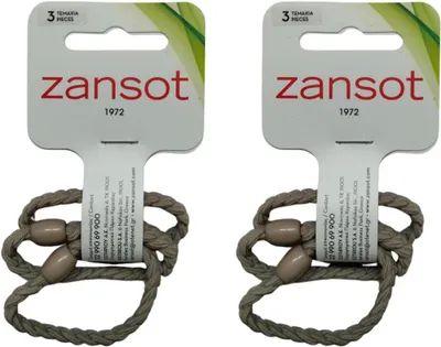 Obrázek produktu pro ZANSOT 2 × Pletené elastické gumičky do vlasů, šedé, 3 ks