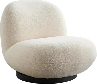 Produktbild von Loungesessel Emma aus Teddy Bouclé drehbar - Weiß