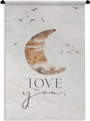 Produktbild von MuchoWow® Wandteppich Wandbehang Zitate - Sprichwörter - Kinder - Liebe dich - Jungen - Mädchen - Kinder 90x135 cm Tapisserie Dekoration Wandtuch - Baumwolle - Wandskulptur