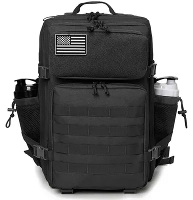 Produktbild von Taktischer Rucksack 45L Camo Outdoor Wandern Camping wassera Schwarz 1.0 Black