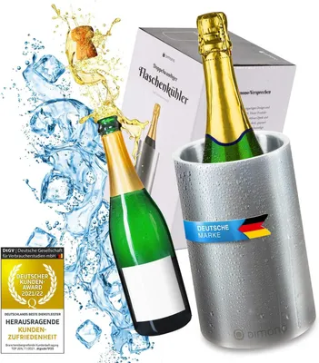 Produktbild von Flaschenkühler 12 cm, für Flaschen bis 1,5 L, doppelwandig Edelstahl, für Party