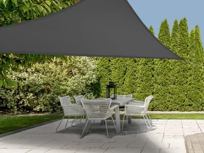 Produktbild von ProGarden Sonnensegel Dreieckig Dunkelgrau 3x3x3 m